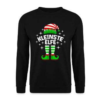 Kleinste Elfe kleine Schwester kleiner Bruder - Unisex Pullover - Schwarz - Vorne - Alina (178cm) & Michal (187cm)