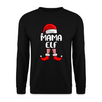 Mama Elfe Mutter Weihnachten Elf - Unisex Pullover - Schwarz - Vorne - Alina (178cm) & Michal (187cm)