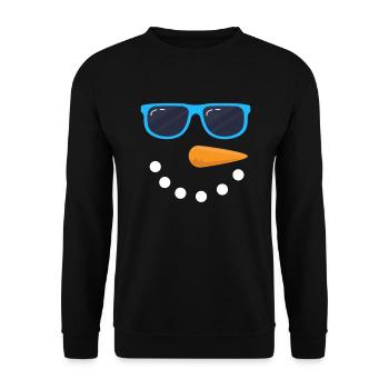 Snowman Face Sunglasses Snowman Costume - Unisex Sweatshirt - black - Front - Alina (178cm) & Michal (187cm)
