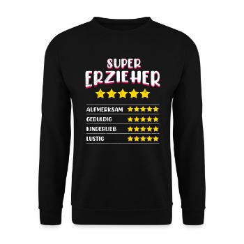 Kindergarten Definition Super Erzieher - Unisex Pullover - Schwarz - Vorne - Alina (178cm) & Michal (187cm)