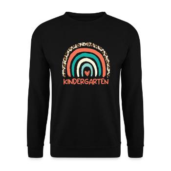 Ich bin gerne im Kindergarten - Unisex Pullover - Schwarz - Vorne - Alina (178cm) & Michal (187cm)