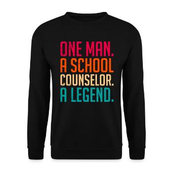 A man a legend a school companion - Unisex Sweatshirt - black - Front - Alina (178cm) & Michal (187cm)