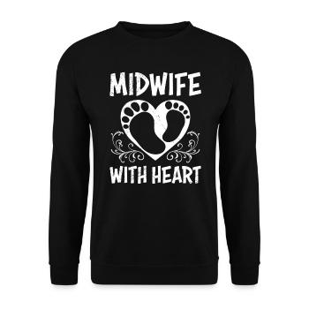 I am a midwife with heart midwife - Unisex Sweatshirt - black - Front - Alina (178cm) & Michal (187cm)