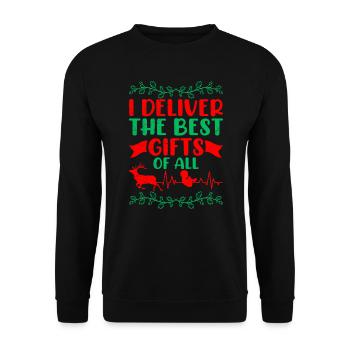 I bring the best gifts I am a midwife - Unisex Sweatshirt - black - Front - Alina (178cm) & Michal (187cm)