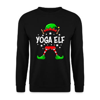 Yoga Elf Christmas Yoga Teacher Nicholas - Unisex Sweatshirt - black - Front - Alina (178cm) & Michal (187cm)