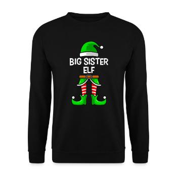Großer Schwester Elfe - Unisex Pullover - Schwarz - Vorne - Alina (178cm) & Michal (187cm)