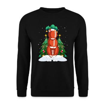 Rugy Snowman Football Player Football - Unisex Sweatshirt - black - Front - Alina (178cm) & Michal (187cm)