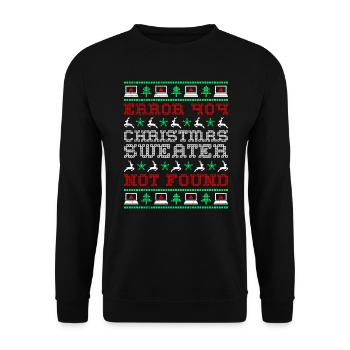 Ugly Christmas Shirt Error - Unisex Pullover - Schwarz - Vorne - Alina (178cm) & Michal (187cm)