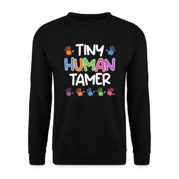 Jardin d’enfants Kinderzähmer Jardin d’enfants Erzieher - Sweat-shirt Unisexe - noir - Devant - Alina (178cm) & Michal (187cm)