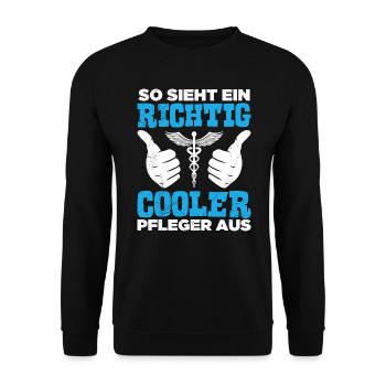 This is what a cool nurse looks like Geriatric nurse - Unisex Sweatshirt - black - Front - Alina (178cm) & Michal (187cm)