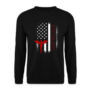 USA Doctor Nurse Best Nurse - Unisex Sweatshirt - black - Front - Alina (178cm) & Michal (187cm)