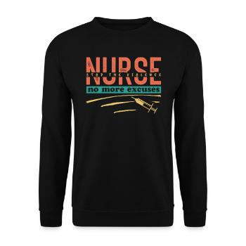 Keine Ausrede ich bin die Krankenschwester - Unisex Pullover - Schwarz - Vorne - Alina (178cm) & Michal (187cm)