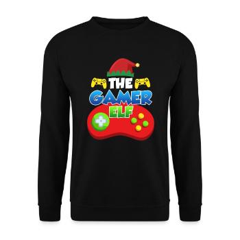 The Gamer Elf Gaming - Unisex Pullover - Schwarz - Vorne - Alina (178cm) & Michal (187cm)