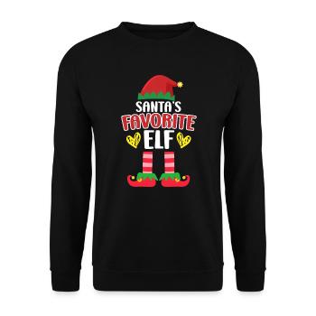 Santa's favorite elf Nicholas - Unisex Sweatshirt - black - Front - Alina (178cm) & Michal (187cm)