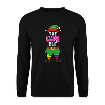L’elfe gay gay noël gay - Sweat-shirt Unisexe - noir - Devant - Alina (178cm) & Michal (187cm)