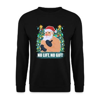 No Lift no Gift Santa Claus Christmas Sportsman - Sweat-shirt Unisexe - noir - Devant - Alina (178cm) & Michal (187cm)