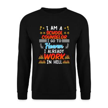 I'm already working in hell School companion - Unisex Sweatshirt - black - Front - Alina (178cm) & Michal (187cm)