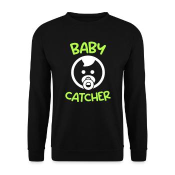 Baby catcher I am the midwife - Unisex Sweatshirt - black - Front - Alina (178cm) & Michal (187cm)