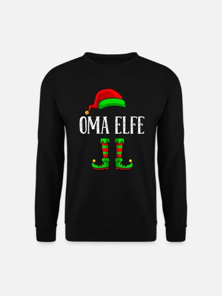 Oma Elfe Weihnachten Großmutter lustige Elfe - Unisex Pullover - Schwarz