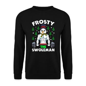 Ugly Christmas Bodybuilder Snowman - Unisex Sweatshirt - black - Front - Alina (178cm) & Michal (187cm)