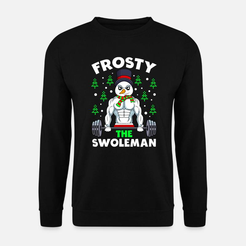 Ugly Christmas Bodybuilder Snowman - Unisex Sweatshirt - black