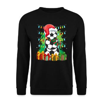 Football Snowman Football Fan Football Player - Unisex Sweatshirt - black - Front - Alina (178cm) & Michal (187cm)