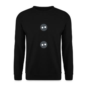 Costume de bonhomme de neige Faux boutons - Sweat-shirt Unisexe - noir - Devant - Alina (178cm) & Michal (187cm)