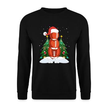 Rugy Snowman Football Player Football - Unisex Sweatshirt - black - Front - Alina (178cm) & Michal (187cm)