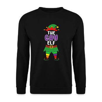 L’elfe gay gay noël gay - Sweat-shirt Unisexe - noir - Devant - Alina (178cm) & Michal (187cm)