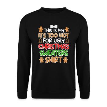 Lustiger Weihnacht Spruch - Unisex Pullover - Schwarz - Vorne - Alina (178cm) & Michal (187cm)