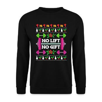 Weight Training Trainer No Lift no Gift Dumbbell - Unisex Sweatshirt - black - Front - Alina (178cm) & Michal (187cm)
