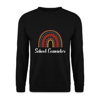 School support I am a school companion - Unisex Sweatshirt - black - Front - Alina (178cm) & Michal (187cm)