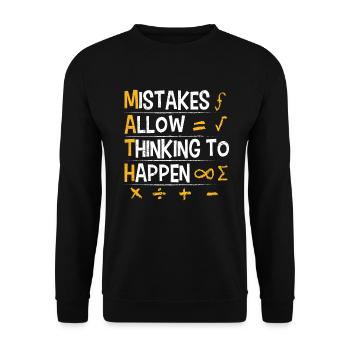Fehler regen zum denken an Mathe Lehrer - Unisex Pullover - Schwarz - Vorne - Alina (178cm) & Michal (187cm)