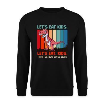 Punctuation marks are important Students eat teachers - Unisex Sweatshirt - black - Front - Alina (178cm) & Michal (187cm)