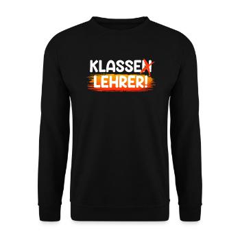 Klassenlehrer ich bin ein klasse Lehrer - Unisex Pullover - Schwarz - Vorne - Alina (178cm) & Michal (187cm)