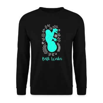 Geburtshelfer ich bin eine Hebamme - Unisex Pullover - Schwarz - Vorne - Alina (178cm) & Michal (187cm)