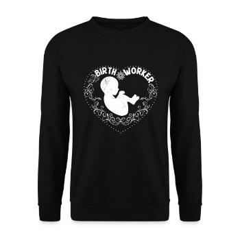 Obstetrician with heart I am a midwife - Unisex Sweatshirt - black - Front - Alina (178cm) & Michal (187cm)