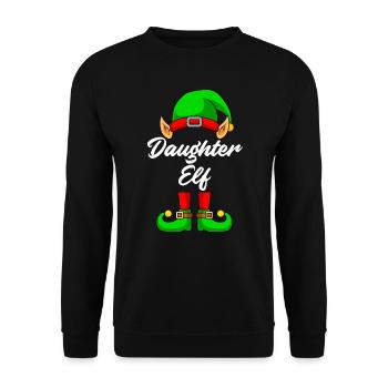 daughter elf christmas family girl - Unisex Sweatshirt - black - Front - Alina (178cm) & Michal (187cm)