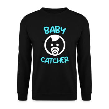 Baby catcher I am the midwife - Unisex Sweatshirt - black - Front - Alina (178cm) & Michal (187cm)