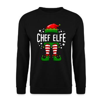 Chef Elfe Boss Papa Vater Weihnachten Familien - Unisex Pullover - Schwarz - Vorne - Alina (178cm) & Michal (187cm)