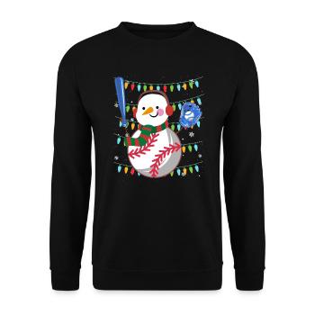 Baseball Snowman Baseball Player - Unisex Sweatshirt - black - Front - Alina (178cm) & Michal (187cm)