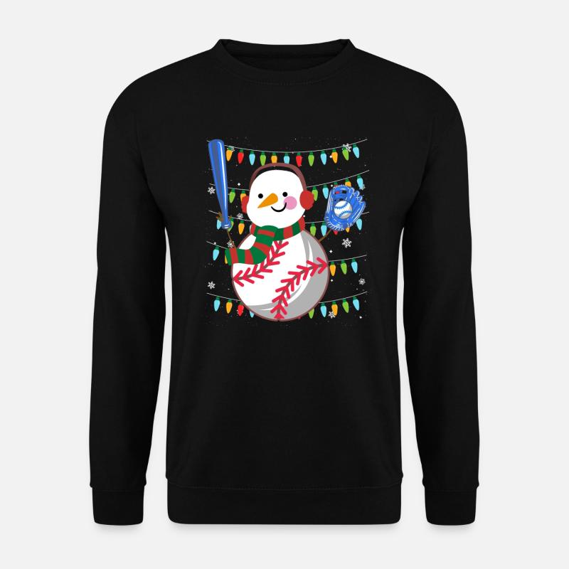 Baseball Snowman Baseball Player - Unisex Sweatshirt - black