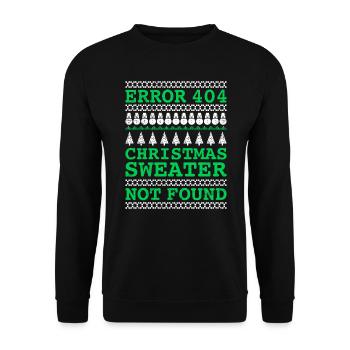 Error Christmas Sweater not found Ugly Christmas - Unisex Sweatshirt - black - Front - Alina (178cm) & Michal (187cm)