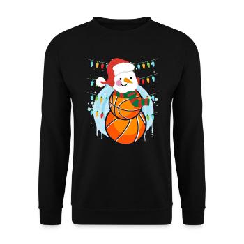 Basketball Player Snowman Basketball Player - Unisex Sweatshirt - black - Front - Alina (178cm) & Michal (187cm)