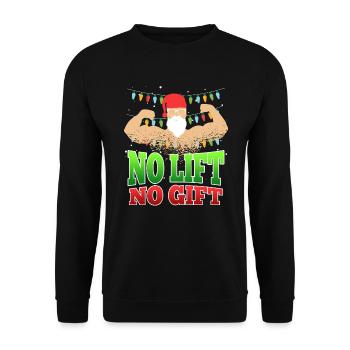 No Lift no Gift Nicholas Bodybuilder Christmas - Unisex Sweatshirt - black - Front - Alina (178cm) & Michal (187cm)