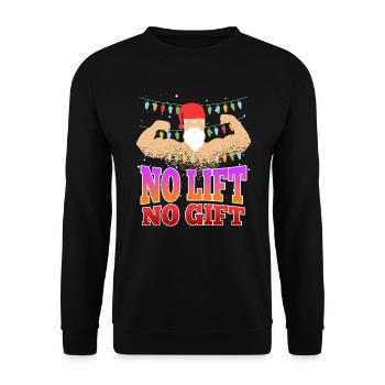 No Lift no Gift Nicholas Bodybuilder Christmas - Unisex Sweatshirt - black - Front - Alina (178cm) & Michal (187cm)