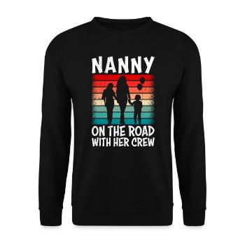 Childminder on the road with her crew Childminder - Unisex Sweatshirt - black - Front - Alina (178cm) & Michal (187cm)