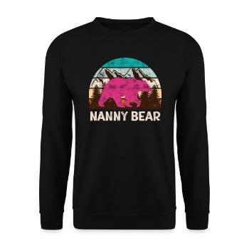 Mama bear Nanny bear Tagesmutter - Unisex Pullover - Schwarz - Vorne - Alina (178cm) & Michal (187cm)