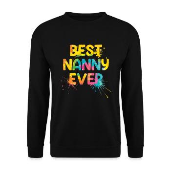 Die beste Nanny der welt Beste Tagesmutter - Unisex Pullover - Schwarz - Vorne - Alina (178cm) & Michal (187cm)