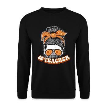 Ich bin eine coole Lehrerin - Unisex Pullover - Schwarz - Vorne - Alina (178cm) & Michal (187cm)